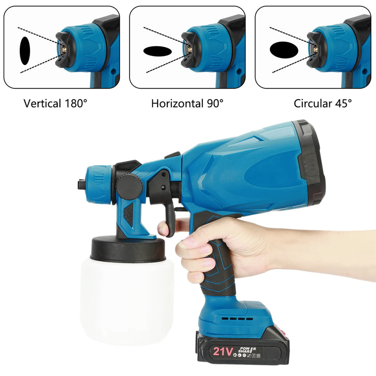 Electric Paint Spray Gun with 2 Rechargable Batteries