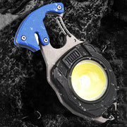 Multifunction Rechargeable COB Flashlight with Lighter Screwdriver LED Keychain Lamp